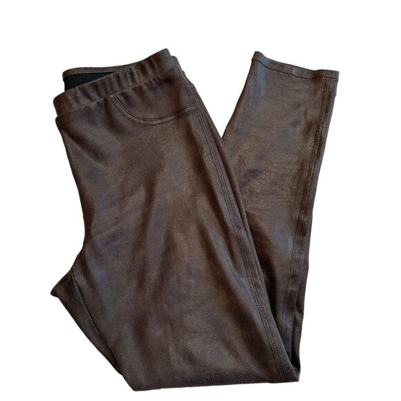 Karen Kane brown faux suede reptile pull on leggings size M - Picture 1 of 8